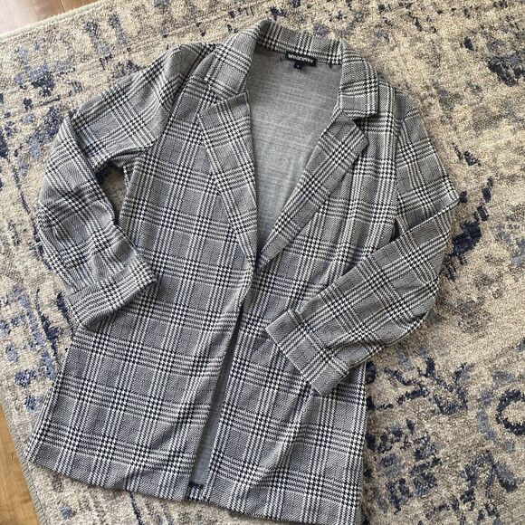 Wearever Open Jacket Size Small Houndstooth Black White Career - Picture 1 of 7